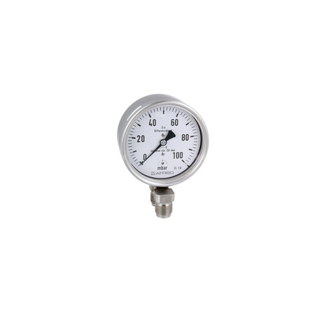 Ciśnieniomierz różnicowy AFRISO KP Dif D401 0/25 mbar mosiądz G1/2B radialne fi 100, kl. 1.6%
