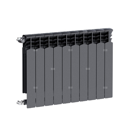 Grzejnik żeberkowy KFA Armatura G600F/10 aluminium, podłączenie boczne 672 x 805 mm, kolor grafit