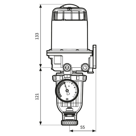 Filtr olejowy AFRISO FloCo-TOP-2KM Si zintegrowany z odpowietrznikiem fi 3/8'' x 3/8'' GW x GZ, z wkładem plastikowym, maks. przepływ 100 l/h