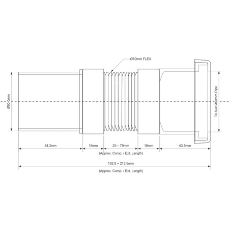 Złączka montażowa harmonijkowa MINIFLEX 50x50mm