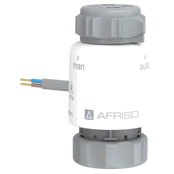 Siłownik termoelektryczny TSA-02 FO, nakrętka M30 x 1,5 mm, 230 V AC, NC, funkcja sterowania ręcznego