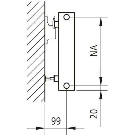 Ściana grzewcza Kermi Heizwand HHN Typ20 BH350x72x4400mm QN2842, weiß, 6bar, o. Abd, AB 12