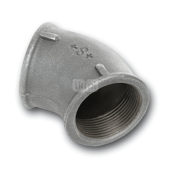Kolano 45' SANHA 120#, żeliwo (ocynk), 1/2'' (GW)