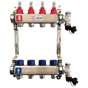 Rozdzielacz INOX do OP z przepływ - QIK BASIC II- 8 sekcji