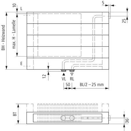 Grzejnik płytowy typ 20 KERMI V-HHV, z osłonami wym. 490 x 4800 mm, kolor biały, moc 4032 W