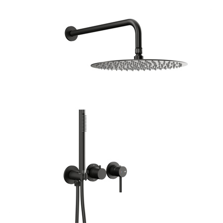 MOZA BLACK zestaw prysznicowy podtynkowy z baterią 3-otworową 2-funkcyjną