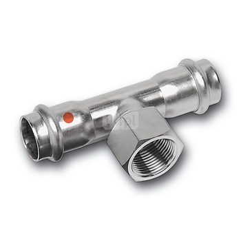 Trójnik SANHA NiroTherm Press stal nierdzewna 28 mm x 3/4'' x 28 mm (zw x GW x zw)