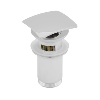 Zestaw odpływowy do umywalki PERFEXIM SPPMWK01K biały 2 3/4'', przycisk kwadratowy wypukły