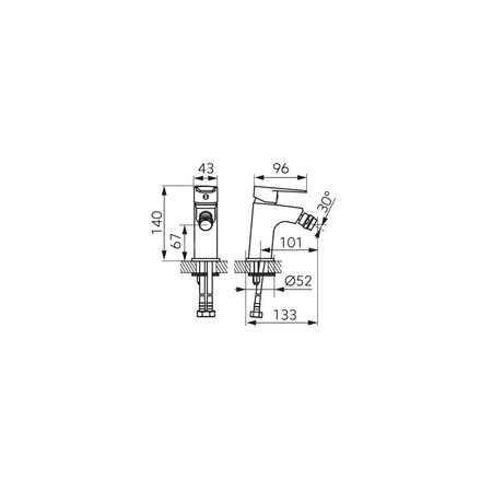 RITTO bateria bidetowa stojąca, chrom