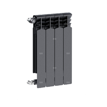 Grzejnik żeberkowy KFA Armatura G600F/4 aluminium, podłączenie boczne 672 x 322 mm, kolor grafit