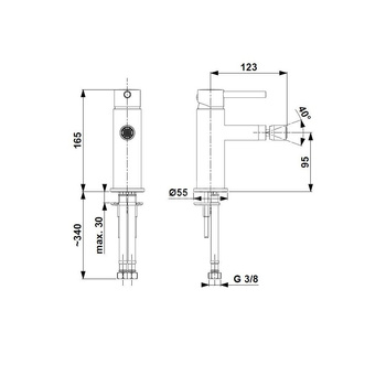 Bateria bidetowa KFA Armatura MOZA, kolor złoty