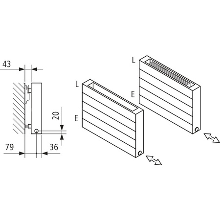 Grzejnik płytowy typ 21 KERMI V-HHV QN4240(R), bez osłony wym. 350 x 5000 mm, kolor biały, moc 4240 W