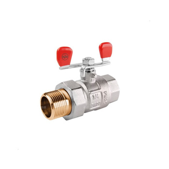 Zawór kulowy nakrętno-wkrętny DN32 (1 1/4") ze śrubunkiem i motylkiem