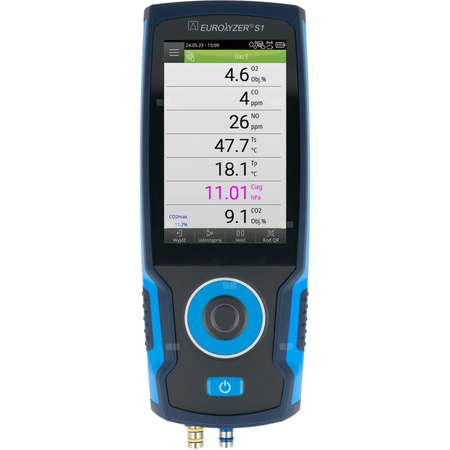 Sensor O2, CO/H2, pomiar ciągu kominowego, analizator spalin AFRISO EUROLYZER S1 standard, bez drukarki, z walizką