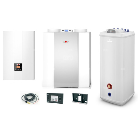Pakiet - Kocioł gazowy jednofunkcyjny WOLF FGB-24 kondensacyjny wiszący 5.3 - 20.7 kW + Czujnik c.w.u. + RegulatorBM-2 + RekuperatorCWL 300L + Zasobnik c.w.uVulcan 200L stojący