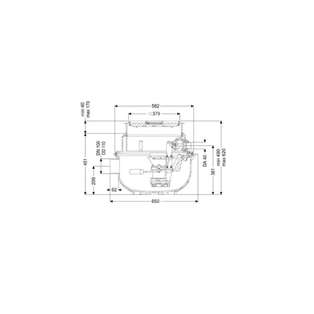 Przepompownia Aqualift M Underfloor | Mono | GTF500 | resistant | do zabudowy z pokrywą pod płytki