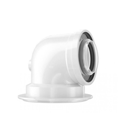 Adapter kotła (2535), z kolanem powietrzno-spalinowym 87st. fi60/100 z króćcami pomiarowymi, bez rewizji, PP /stal