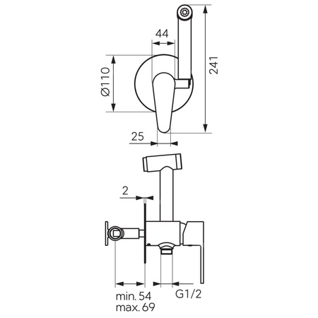 ALGEO bateria bidetowa podtynkowa, chrom