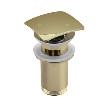Zestaw odpływowy do umywalki PERFEXIM SPPMWK06K złoty 2 3/4'', przycisk kwadratowy wypukły