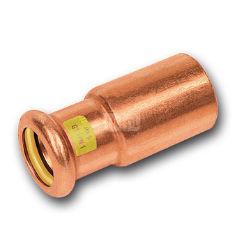 Nypel SANHA Press Gas redukcja, Cu, 22 mm x 16 mm (zz x zw)