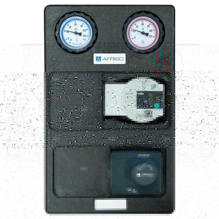 Grupa pompowa AFRISO PrimoTherm K 180-2 DN 25 WP 3-WM-SM GZ x GW 1 1/2'' x 1'', z zaworem mieszającym, z izolacją, z pompą obiegową Wilo Para SC 25/6, z siłownikiem arm 343 proclick