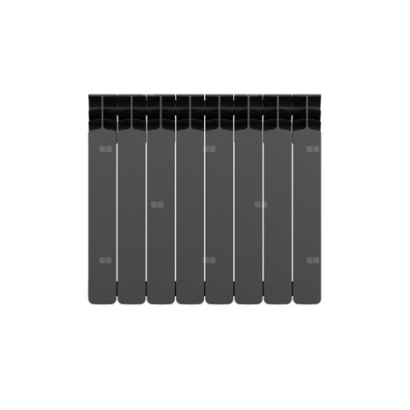 Grzejnik żeberkowy GAVIA 50 PLUS aluminium, podłączenie boczne 575 x 644 mm, kolor czarny, moc 938.6 W