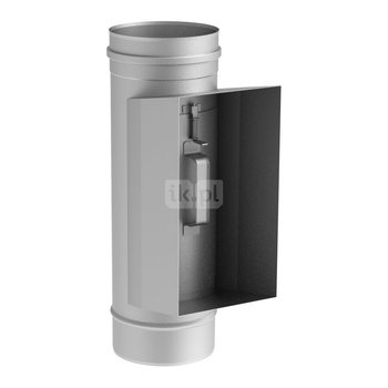 Wyczystka prostokątna z króćcem JEREMIAS FU1007 kominowa fi 300 długość 321 mm 210x140