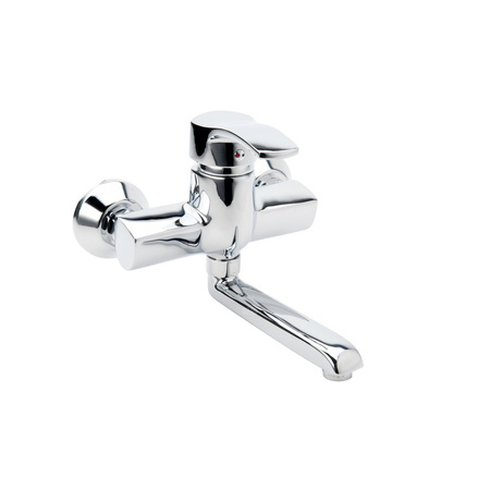 Bateria umywalkowa ścienna KFA Armatura KWARC, chrom, montaż natynkowa