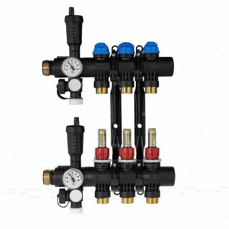 Rozdzielacz do ogrzewania podłogowego AFRISO ProCalida EF1 3-obieg. poliamid GZ 1'' x euroconus 3/4''