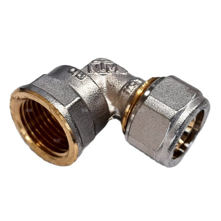 Kolano skręcane QIK Do rur wielowarstwowych, mosiądz, 3/4'' x 16 mm (GW x złącze skręcane)