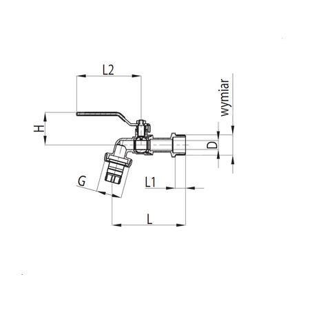 Zawór kulowy do wody czerpalny 3/4" ze złączką węża i szybkozłączką, EU