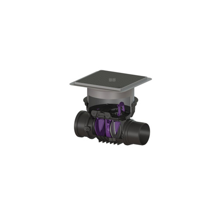 Zawór zwrotny Staufix DN 150 z pokrywą czarną z 1 klapą z tworzywa i 1 klapą ze stali nierdzewnej