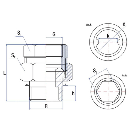 Śrubunek RUMET mosiądz 3/4'' x 3/4'' (gw x gz)