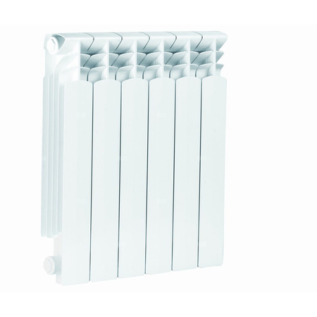 Grzejnik żeberkowy KFA Armatura G500F/6 aluminium, podłączenie boczne 572 x 483 mm, kolor biały (RAL 9010)