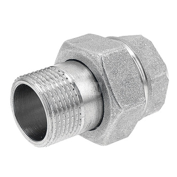 Śrubunek prosty z uszczelką FERRO, mosiądz (chrom), 3/8'' (GW x GZ)