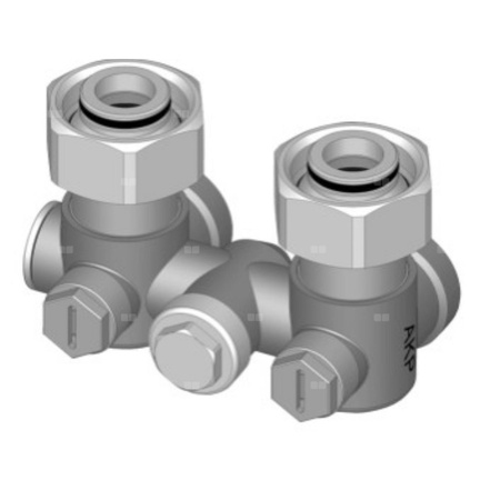 Złączka jednorurowa, narożna, z możliwością odcięcia