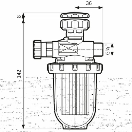 Filtr olejowy AFRISO R500Si jednorurowy z powrotem fi 3/8'' x 3/8'' GW x GZ, z wkładem plastikowym, maks. przepływ 210 l/h