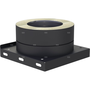 Płyta fundamentowa fi 150mm z odpływem skroplin w dół (nypel 1/2") lakierowana na czarno w dół (nypel 1/2") lakierowana na czarno