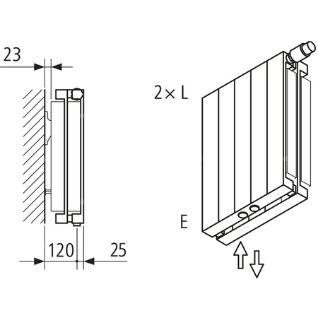 Kermi V ściana grze. HVV22 1600x122x1680 pionowa, RAL 9016, 6 bar, prawa