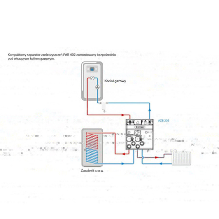 Separator AFRISO FAR 402, do C.O., 10 bar / 110'C, 3/4'' (GW), z wkładem magnesowymInstalacje i źródła ciepła