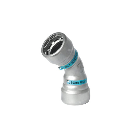 Łuk 45' SANHA Heavy Steel Press, stal (cynk/nikiel), 2'' (zw x zw)