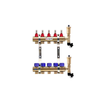 Rozdzielacz mosiężny do OP z przepływ. - QIK STANDARD II C- 6 sekcji