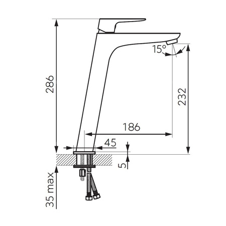 VITTO VerdeLine bateria umywalkowa nablatowa, złoty