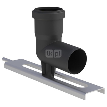 Kolano 87st. fi100mm z podporą i szyną mocującą