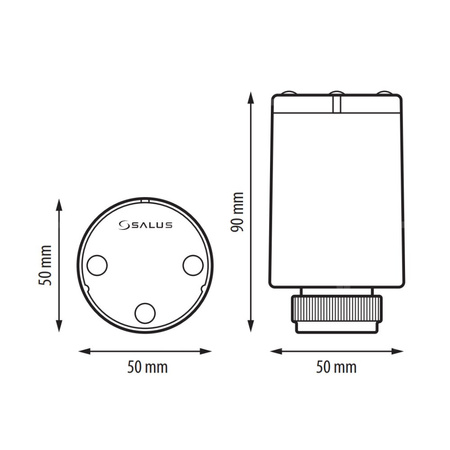 Salus elektroniczna grzejnikowa głowica termostatyczna TRV10RFM, M30 x 1,5 mm, bateryjna