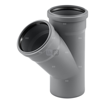 Trójnik MAGNAPLAST HT PLUS HTEA 45' PP DN 125 x DN 125 x DN 125 (ww x ww x wz), kolor szary