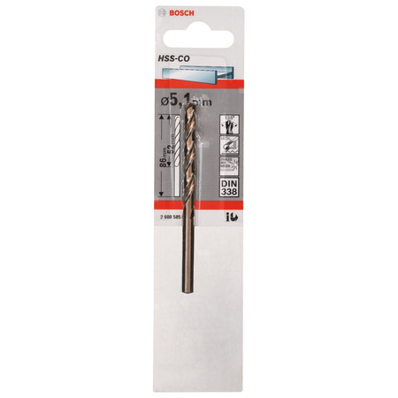 WIERTŁO STAND. HSS-CO 135'5,1/52MM