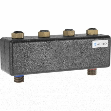 Rozdzielacz do instalacji c.o. AFRISO KSV 90-2 HW GZ 1'', 2-obieg. Nakrętka 1'', max. 50 kW