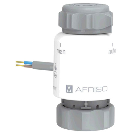 Siłownik termoelektryczny TSA-02 FO, nakrętka M30 x 1,5 mm, 24 V AC/DC, NC, funkcja sterowania ręcznego