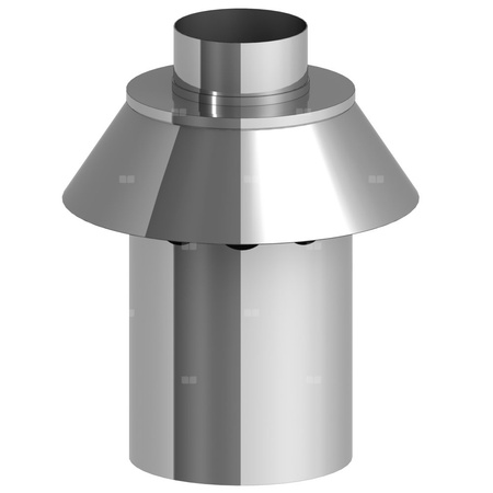 Zakończenie pionowe systemu TWIN JEREMIAS 360-TWIN35B stal nierdzewna fi 60/100 mm, dł. 250 mm, kolor wysoki połysk